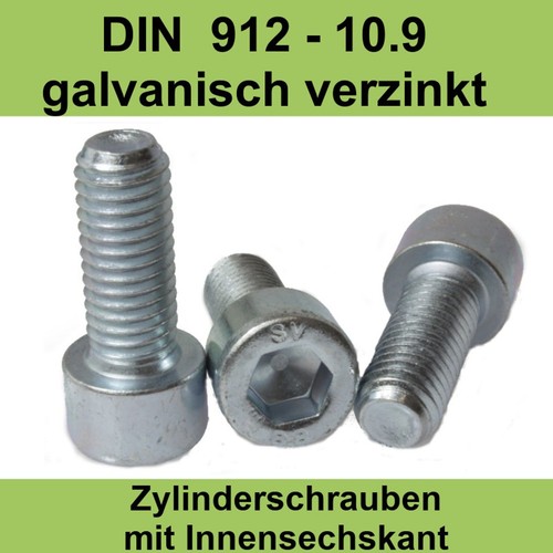 Din 912 galv verzinkt - m8, galv.